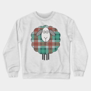 Scottish Christmas Tartan Patterned Sheep Crewneck Sweatshirt